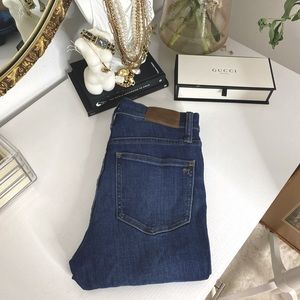 Madewell dark wash mid-rise skinny jeans